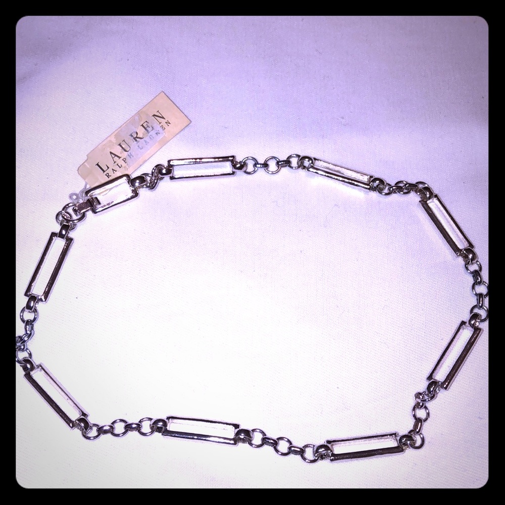 Ralph Lauren silvertone link necklace.  New!